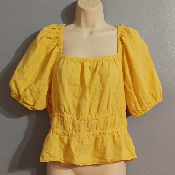 Madewell women's size medium yellow cropped top - Picture 6 of 17